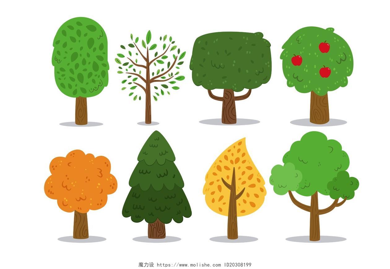 树绿色植物树木插画素材